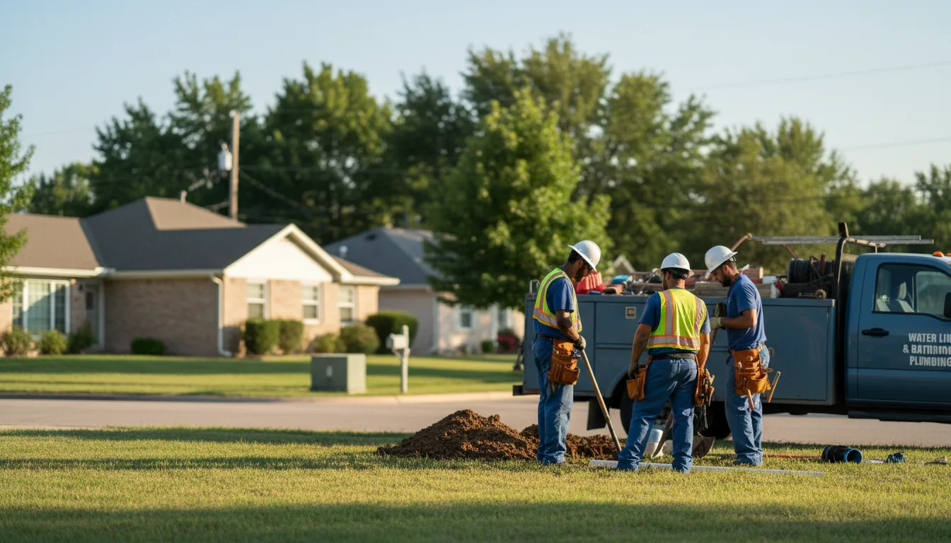 Residential water line and bathroom plumbing service in Center Point, IA